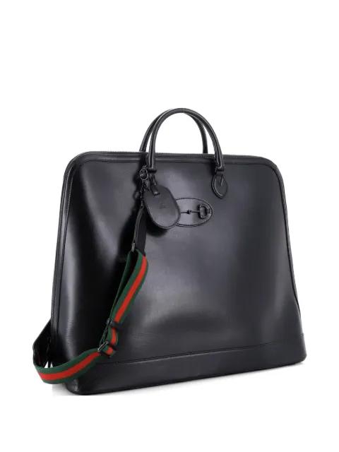 Horsebit 1955 Web Duffle Bag Leather Large travel bag by GUCCI 