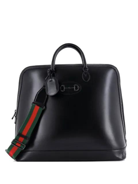 Horsebit 1955 Web Duffle Bag Leather Large travel bag by GUCCI 