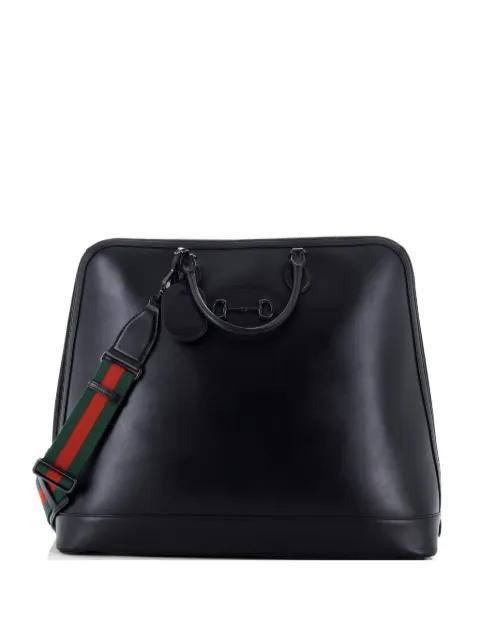 Horsebit 1955 Web Duffle Bag Leather Large travel bag by GUCCI 