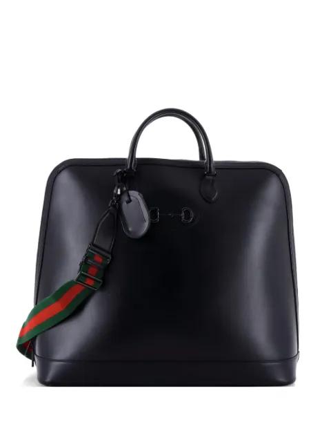 Horsebit 1955 Web Duffle Bag Leather Large travel bag by GUCCI 