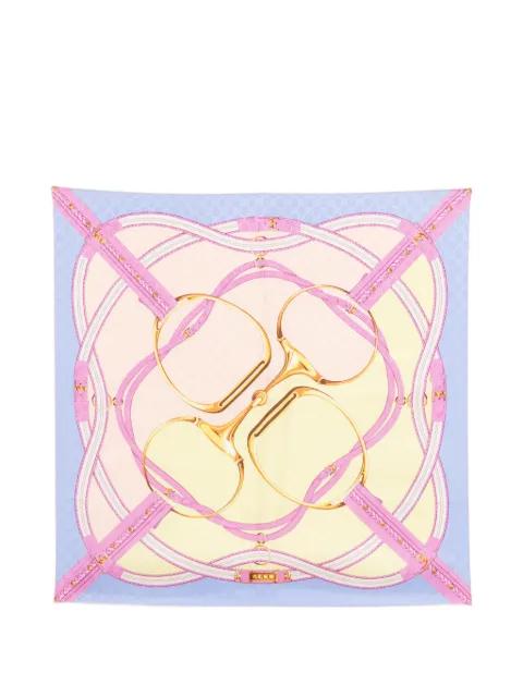 Horsebit GG jacquard scarf by GUCCI