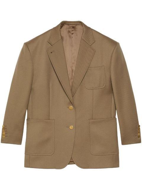 Horsebit-detail single-breasted blazer by GUCCI