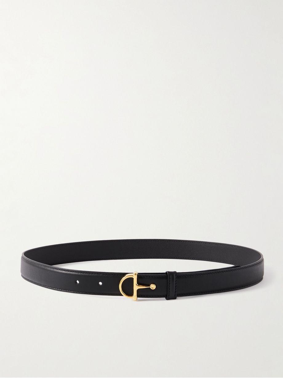 Horsebit-detailed leather belt by GUCCI