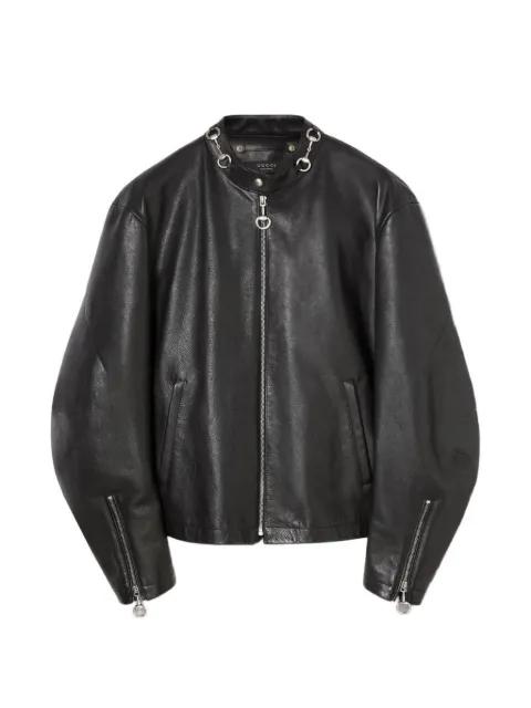Horsebit leather jacket by GUCCI