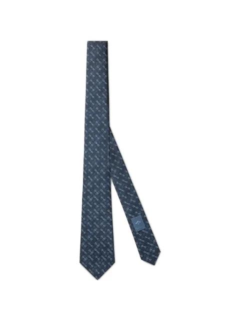 Horsebit silk patterned tie by GUCCI