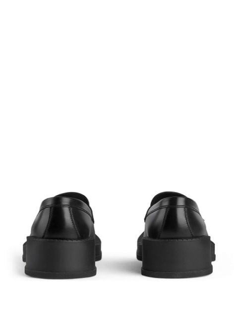 Horsebit square-toe loafers by GUCCI