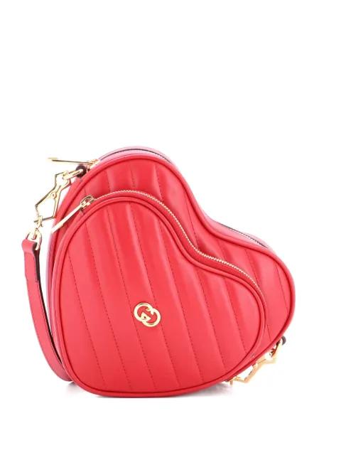 Interlocking G Heart Diagonal Quilted Leather Mini shoulder bag by GUCCI Interlocking G Heart Diagonal Quilted Leather Mini shoulder bag by GUCCI