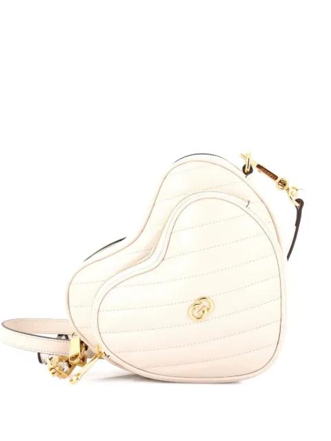 Interlocking G Heart Diagonal Quilted Leather Mini shoulder bag by GUCCI 