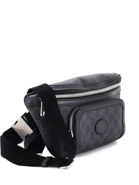 Interlocking G Patch GG Coated Canvas Large belt bag by GUCCI 