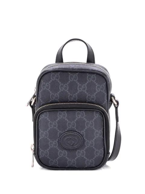 Interlocking G Patch Top Handle GG Coated Canvas Mini crossbody bag by GUCCI 