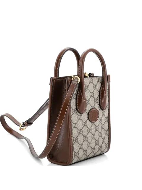 Interlocking G Patch Tote GG Coated Canvas Mini satchel by GUCCI 