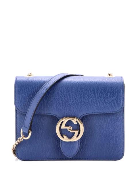 Interlocking Leather Small shoulder bag by GUCCI 