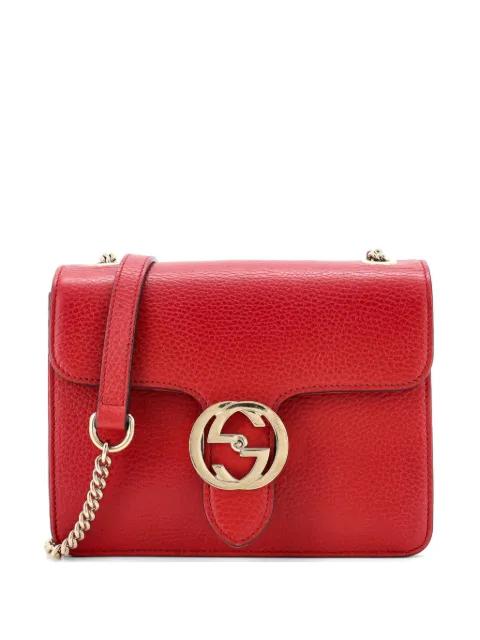 Interlocking Leather Small shoulder bag by GUCCI 