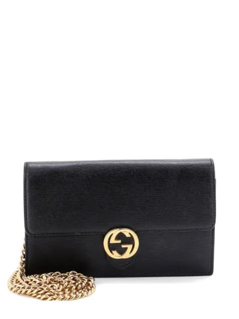 Interlocking Wallet on Chain Leather crossbody bag by GUCCI 