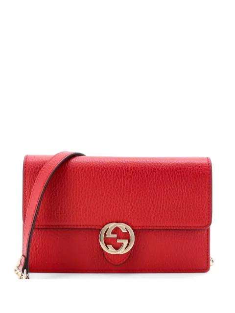 Interlocking Wallet on Chain Leather crossbody bag by GUCCI 