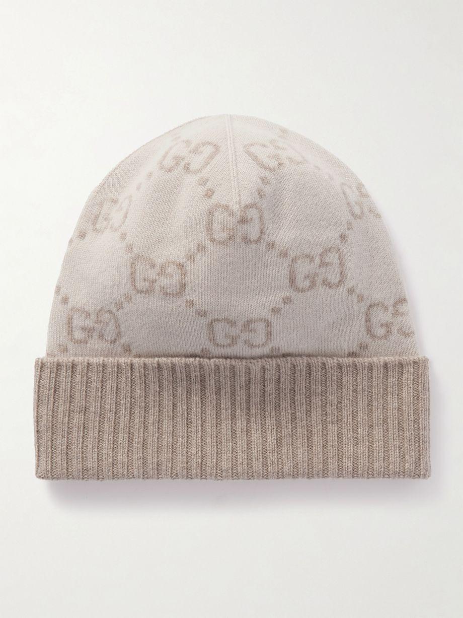 Jacquard-knit cashmere beanie by GUCCI