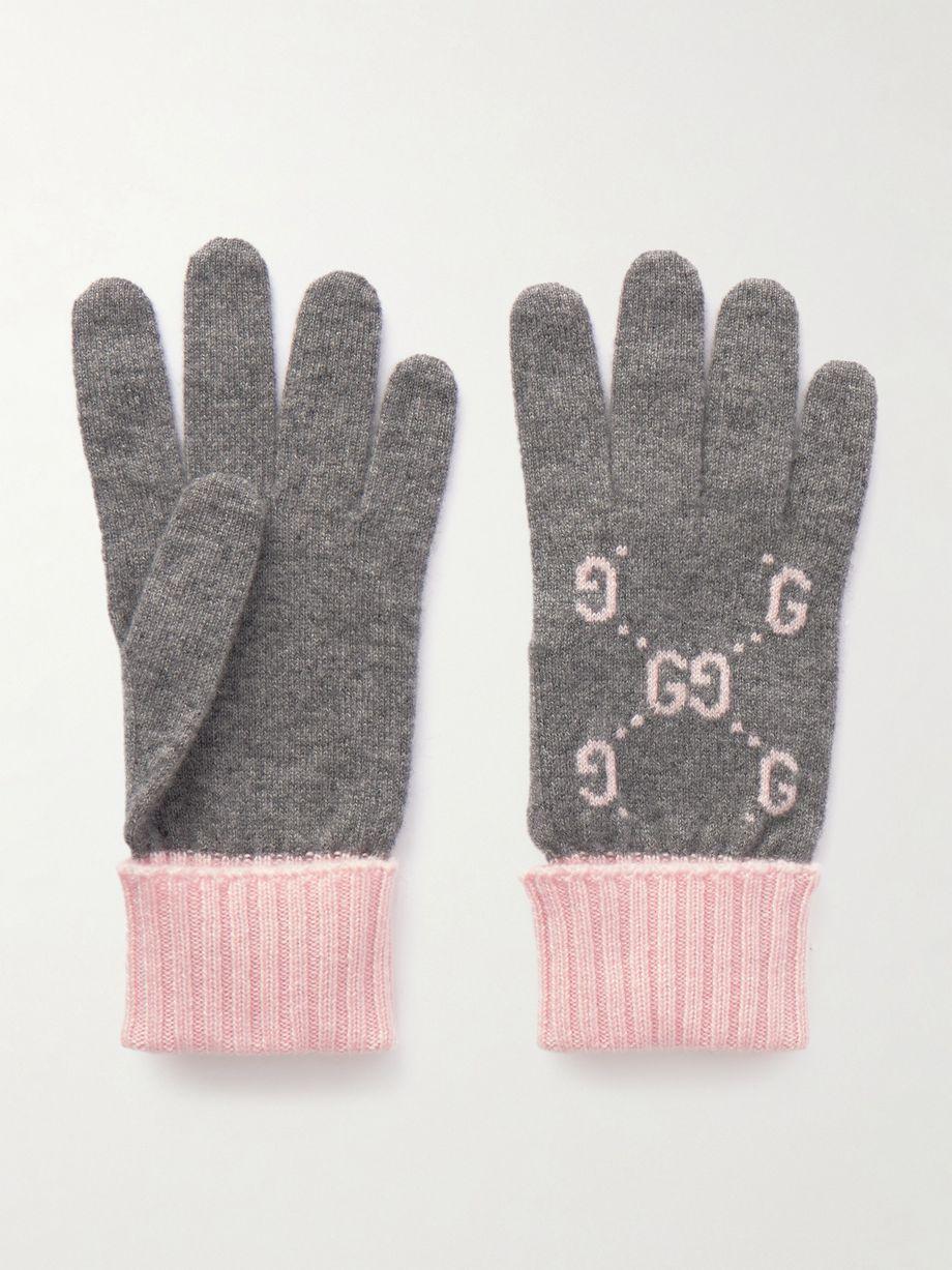 Jacquard-knit cashmere gloves by GUCCI