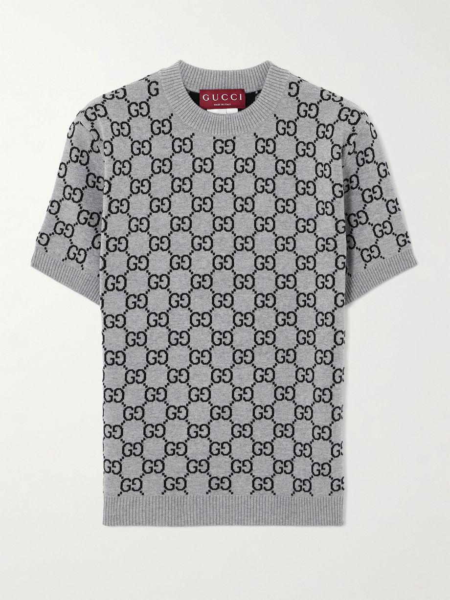 Jacquard-knit wool-blend sweater by GUCCI