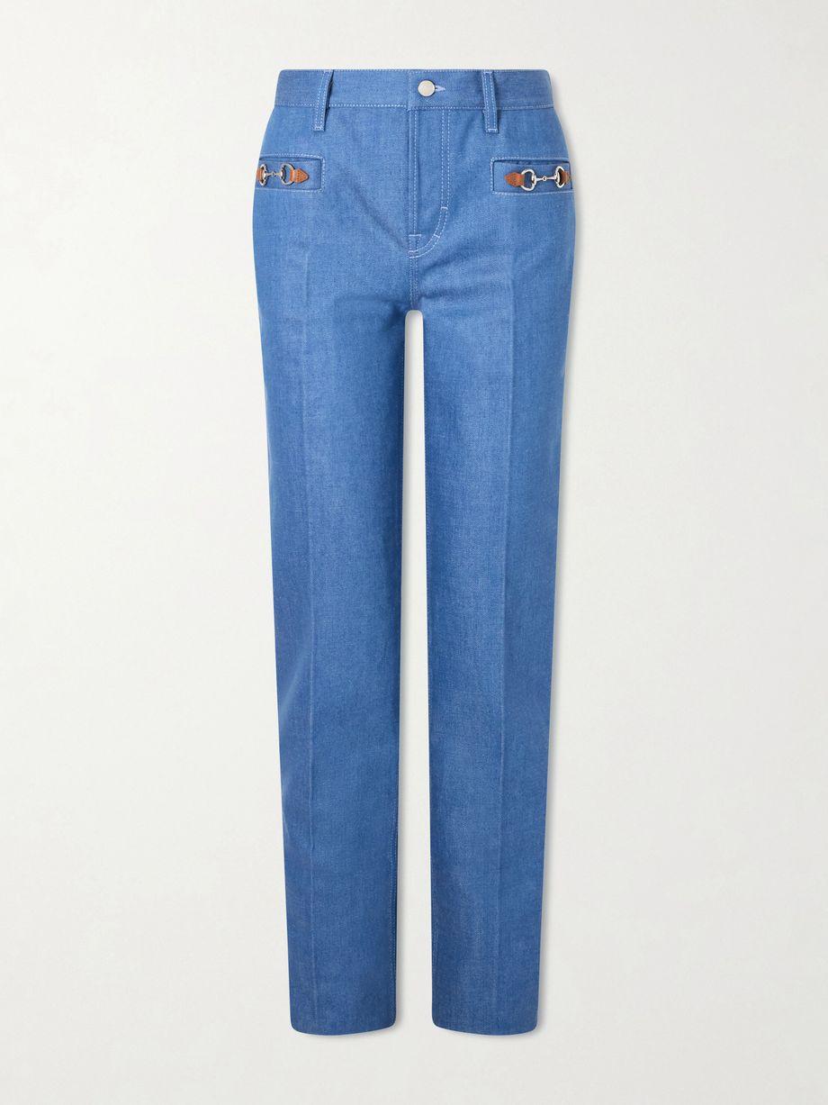 Kate horsebit-embellished straight-leg jeans by GUCCI