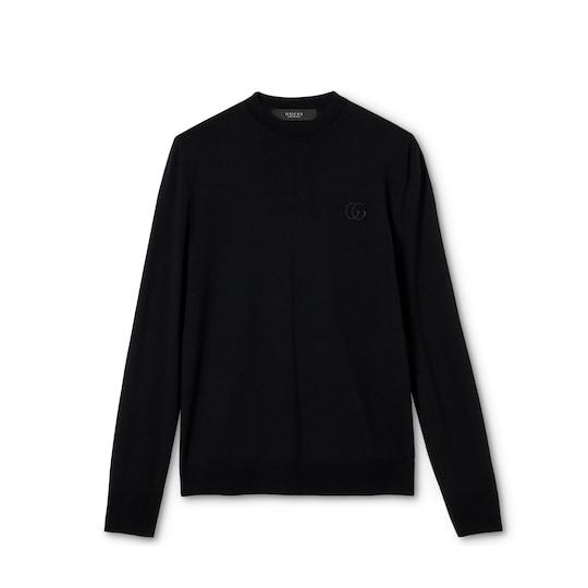 Knit wool sweater with embroidery by GUCCI