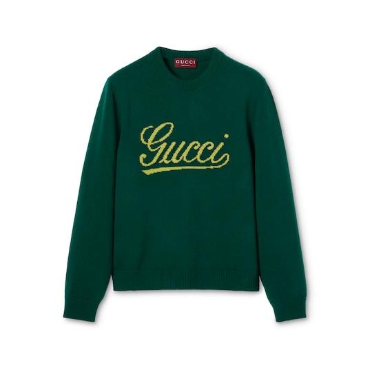 Knit wool sweater with intarsia by GUCCI