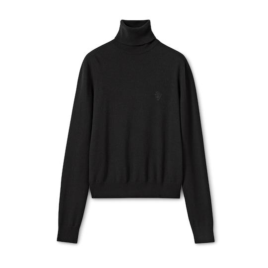 Knit wool turtleneck with embroidery by GUCCI