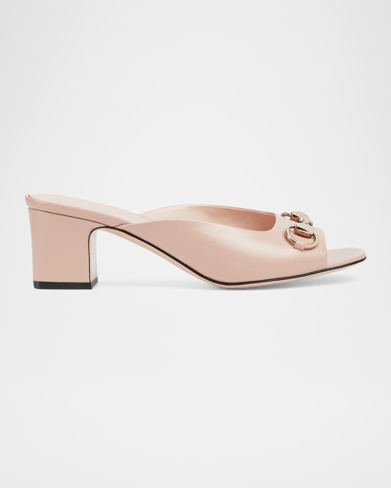Lady Horsebit Leather Mule Sandals by GUCCI