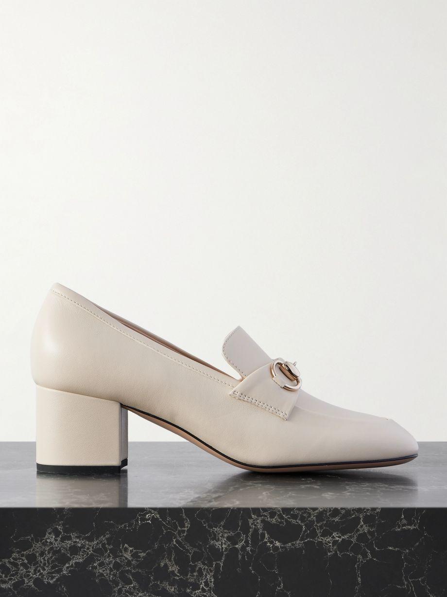 Lady horsebit-detailed leather pumps by GUCCI