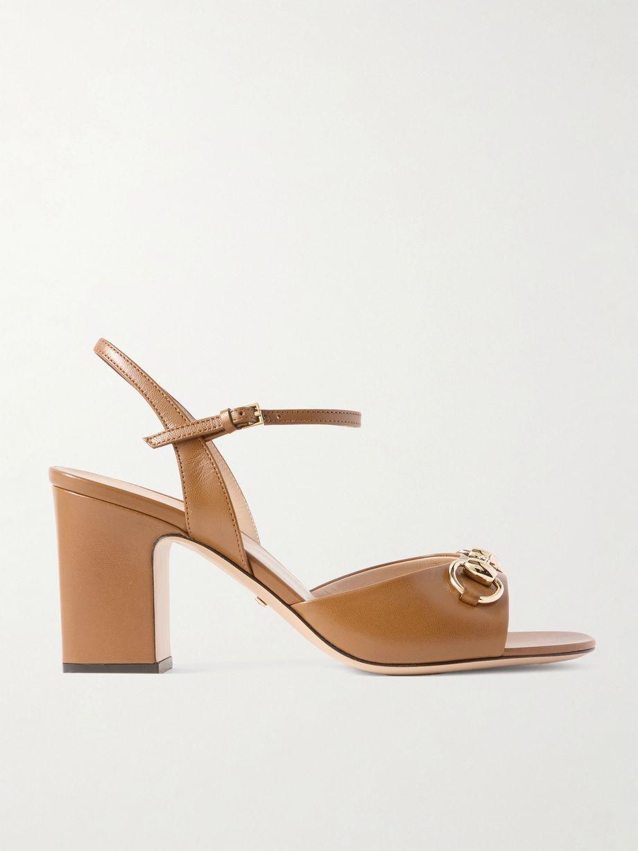Lady horsebit-embellished leather sandals by GUCCI