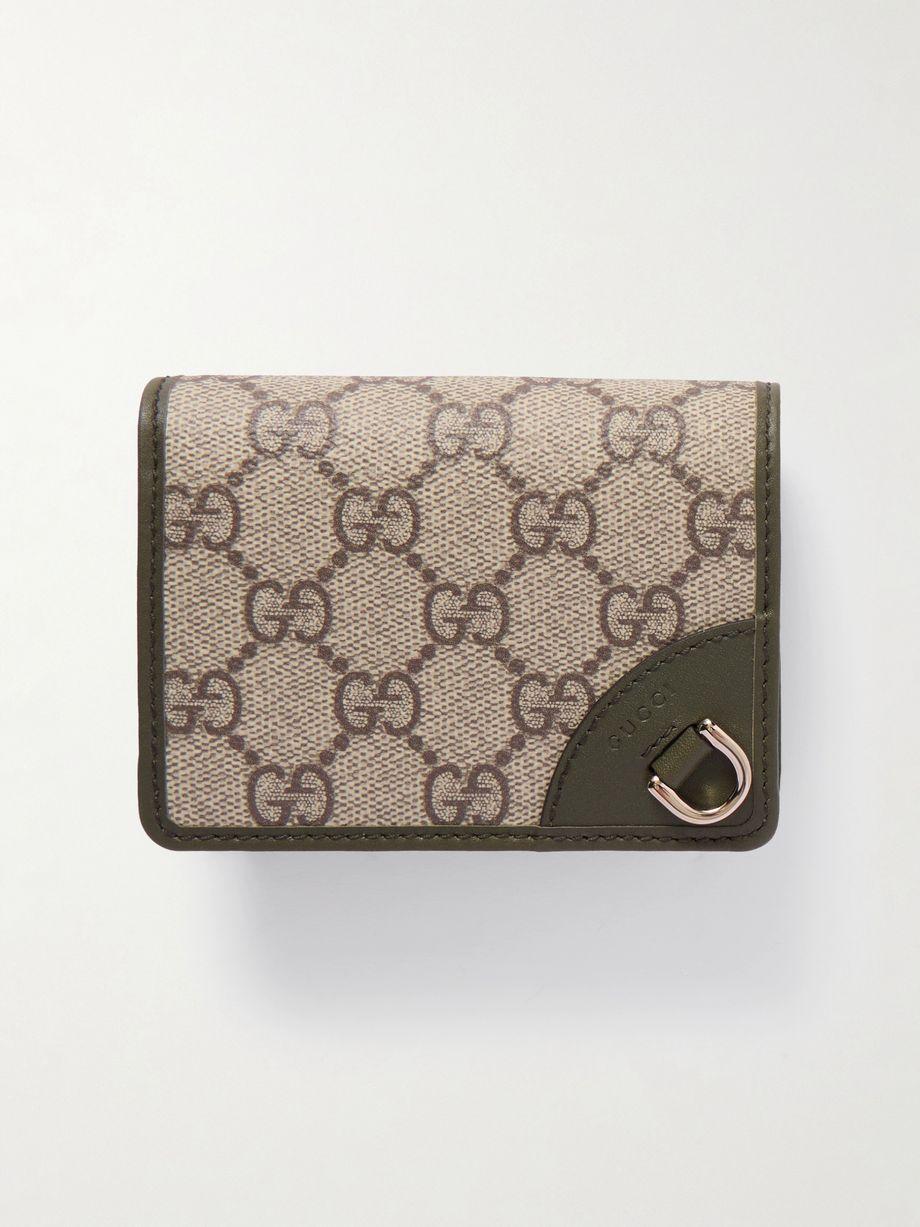 Leather-trimmed printed coated-canvas wallet by GUCCI