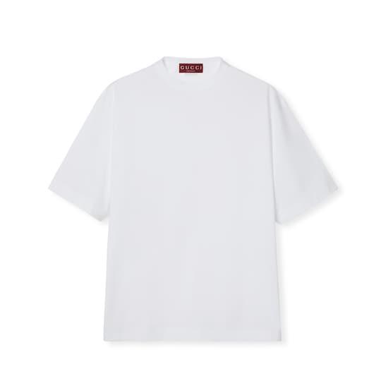 Light cotton jersey T-shirt in white by GUCCI
