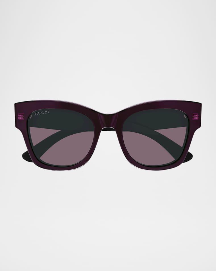 Logo Butterfly Acetate Sunglasses by GUCCI