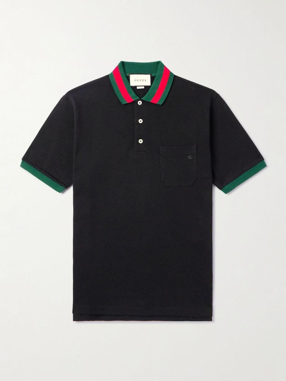 Logo-Embroidered Stretch-Cotton Piqué Polo Shirt by GUCCI