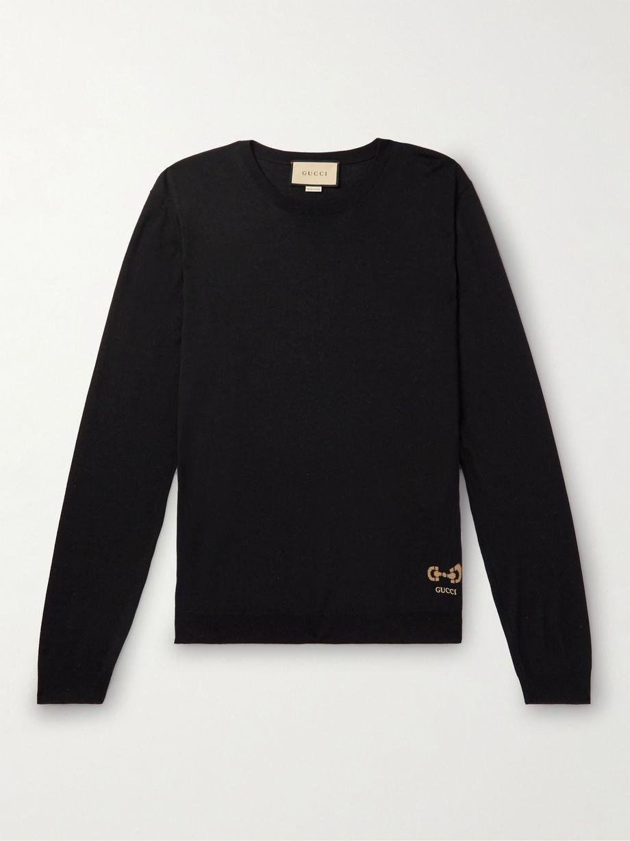 Logo-Embroidered Wool Sweater by GUCCI