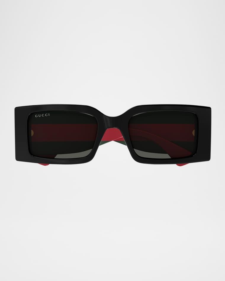 Logo-Print Rectangular Sunglasses by GUCCI