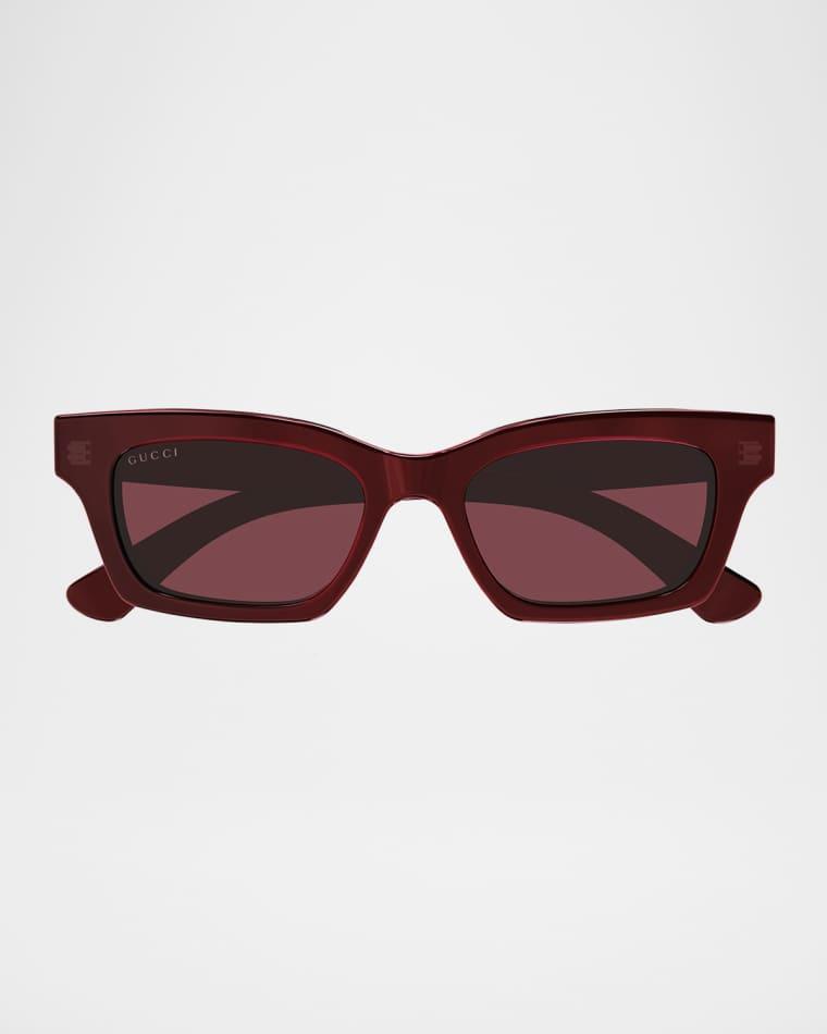 Logo Rectangular Cat-Eye Sunglasses by GUCCI