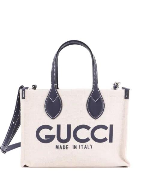 Logo Shopper Tote Printed Canvas Small shoulder bag by GUCCI 
