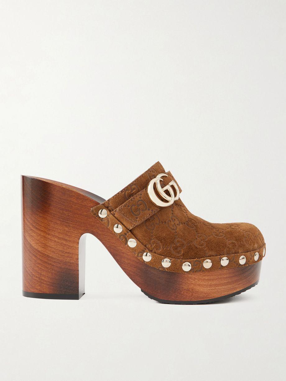 Logo-debossed suede clogs by GUCCI