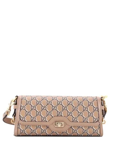 Luce Optical GG Printed Leather Small shoulder bag by GUCCI 