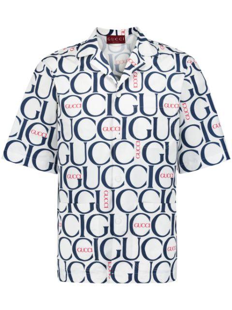 Maxi-logo cotton shirt by GUCCI