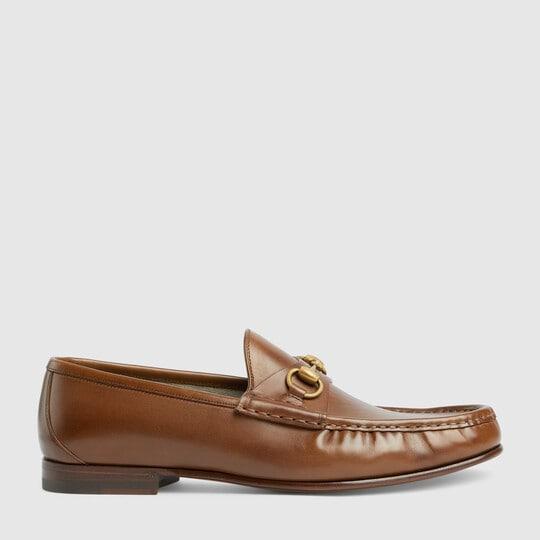 Men's 1953 Horsebit loafer in brown leather by GUCCI