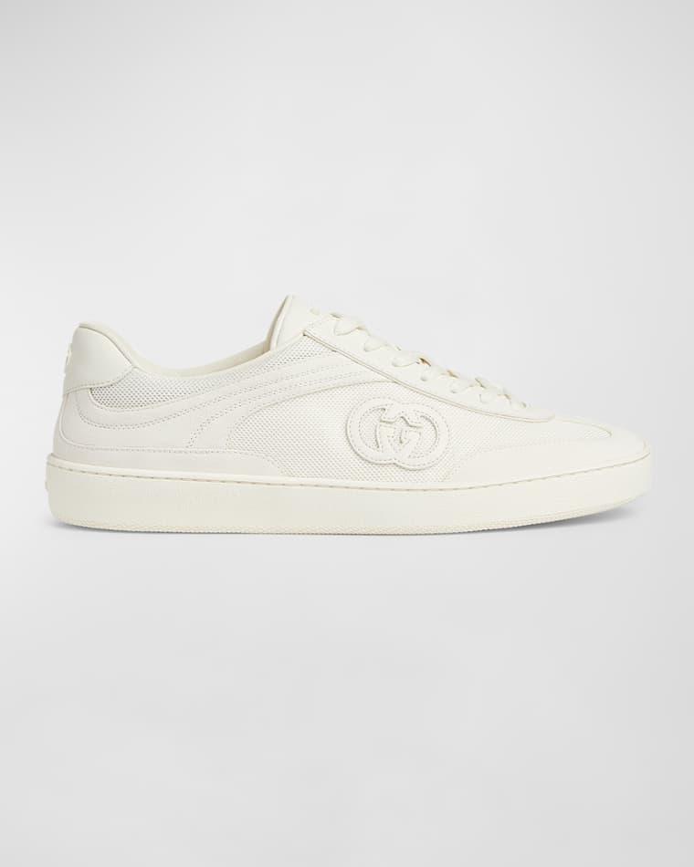 Men's G75 Canvas and Suede T-Toe Low-Top Sneakers by GUCCI