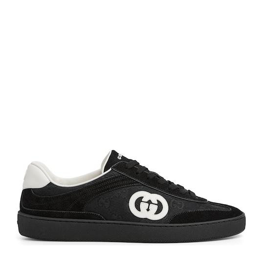 Men's G75 sneaker in black suede by GUCCI