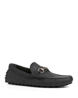 Men's GG Leather Horsebit Drivers by GUCCI