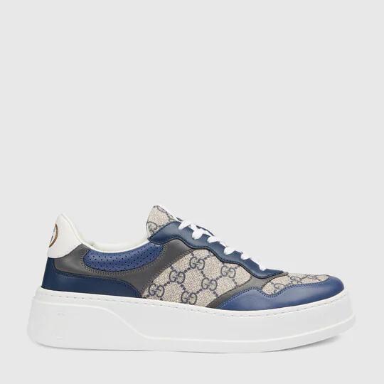 Men's GG sneaker in beige and blue Supreme by GUCCI