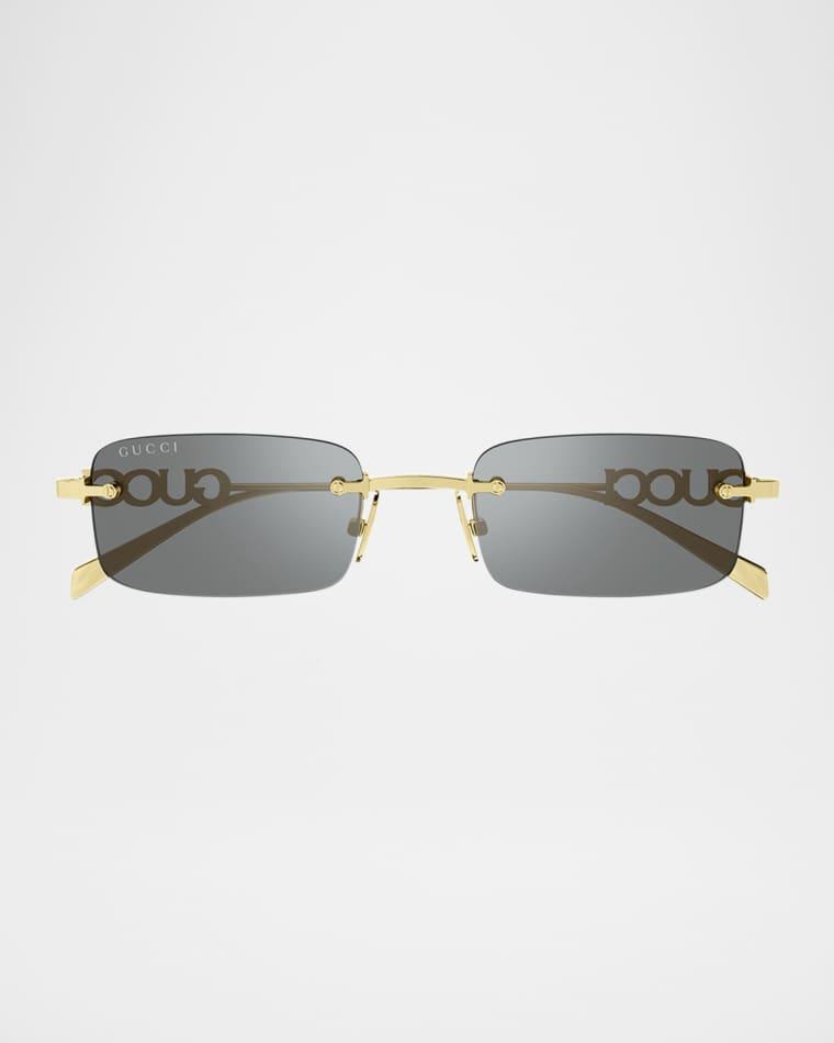 Men's GG1808SM Metal Rectangle Sunglasses by GUCCI