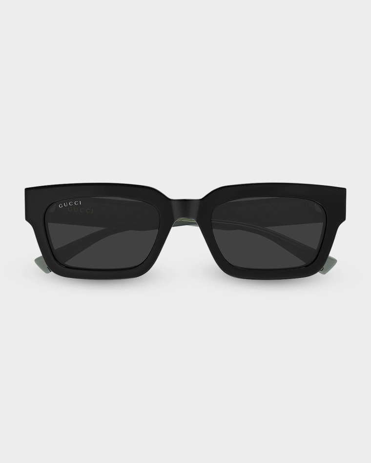 Men's GG2069S-001 Acetate Rectangle Sunglasses by GUCCI