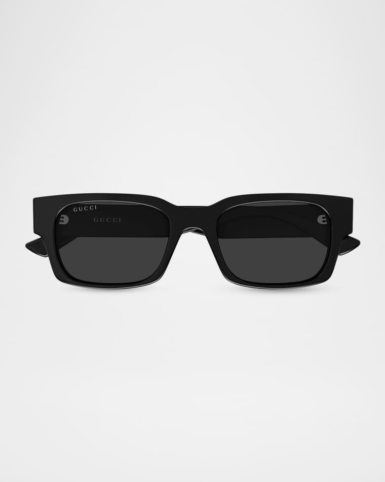 Men's GG2084S-001 Plastic Rectangle Sunglasses by GUCCI