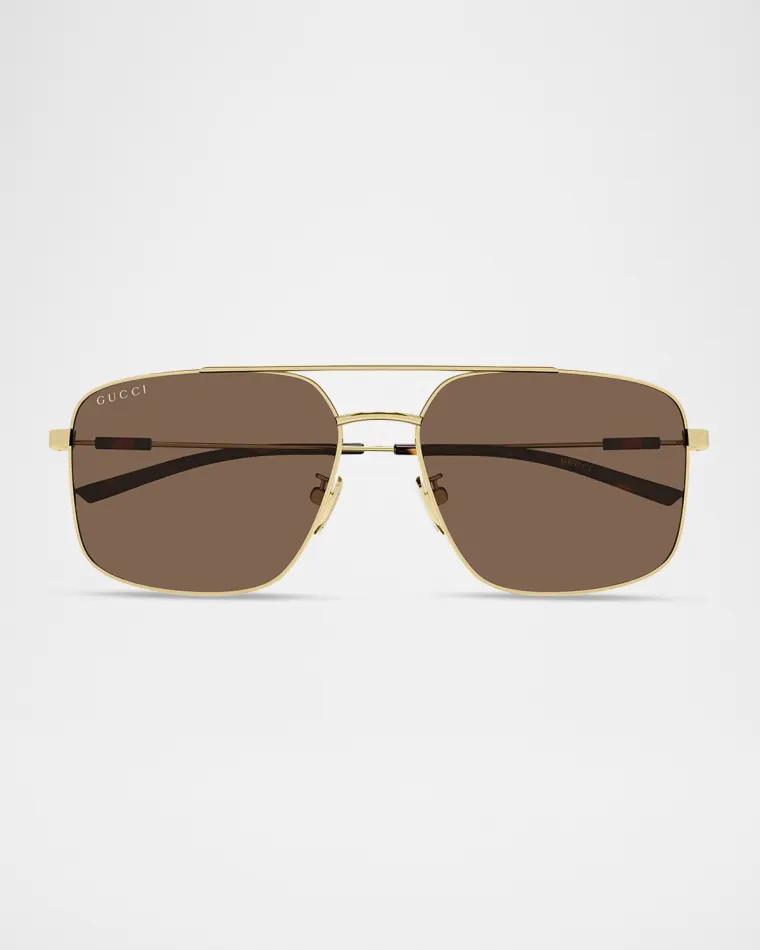 Men's GG2096SA-004 Metal Rectangle Sunglasses by GUCCI