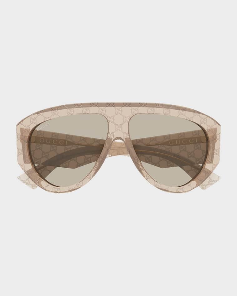 Men's GG2128S-005 GG Acetate and Bio-Nylon Oval Sunglasses by GUCCI